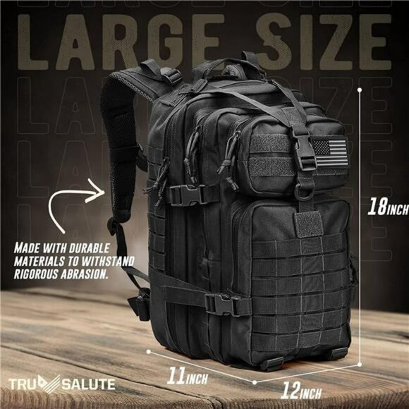Tru Salute 45L Tactical Backpack Military Molle Bugout Bag Survival Rucksack - Picture 2 of 8